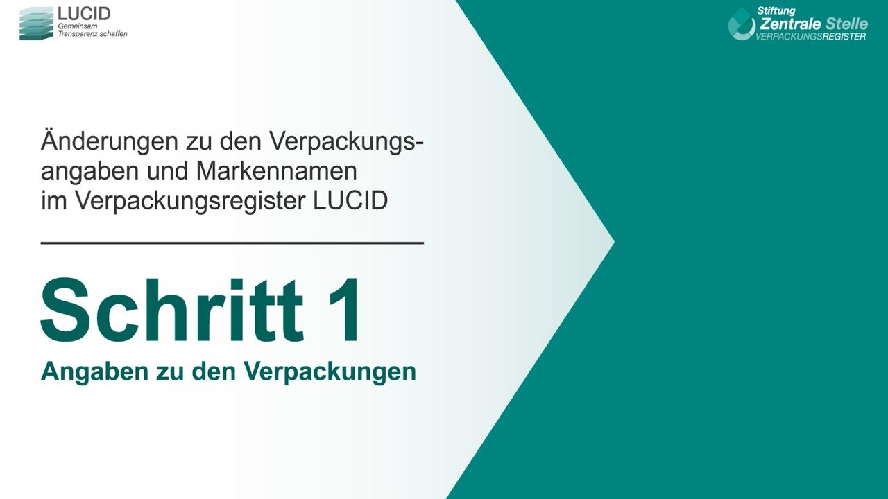 Vorschaubild zum Video: Änderungen zu den Verpackungsangaben und Markennamen im Verpackungsregister LUCID
